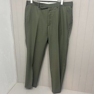 Mens custom beautifully made olive green dress pants by Michael Thomas 38 waist